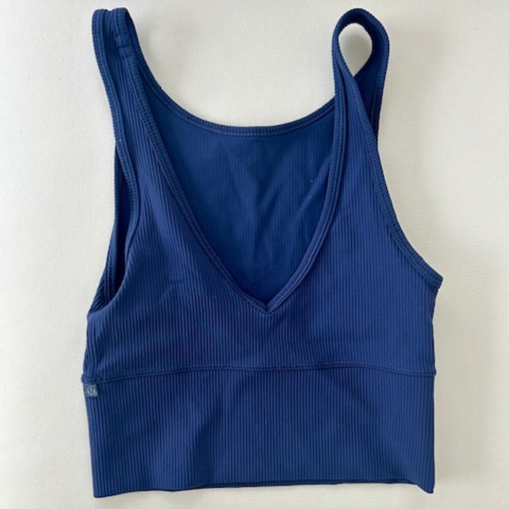 Lululemon Power Pivot Ribbed Reversible Crop Tank – Navy Blue – Size 4